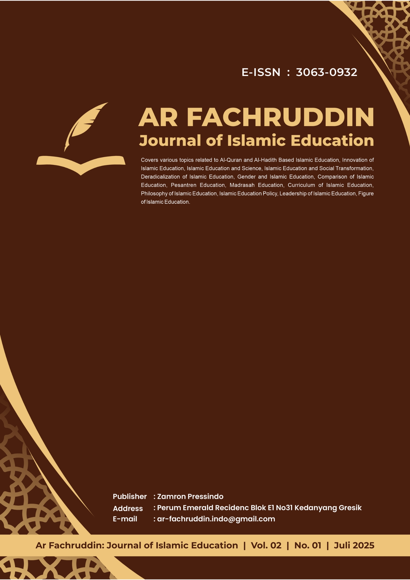 View Vol. 2 No. 1 (2025): Ar-Fachruddin: Journal of Islamic Education