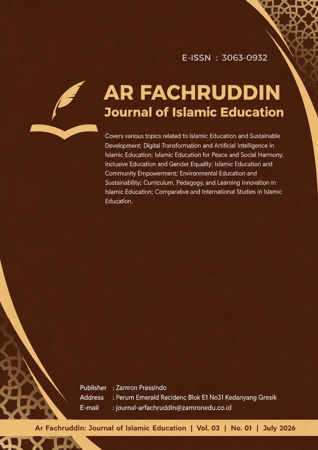 					View Vol. 3 No. 1 (2026): Advancing Islamic Education through Innovation, Inclusion, Health, and Knowledge Integration
				